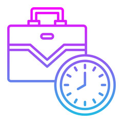 Working Hours Line Gradient Icon