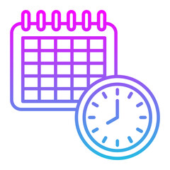 Deadline Line Gradient Icon