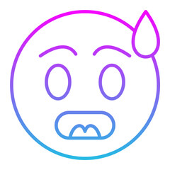 Surprised Line Gradient Icon