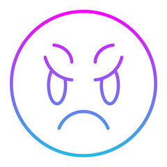 Scowl Line Gradient Icon