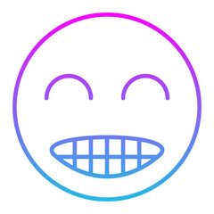 Grinning Line Gradient Icon
