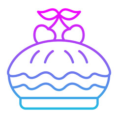 Cherry Pie Line Gradient Icon