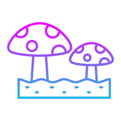 Mushroom Line Gradient Icon