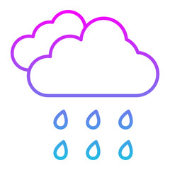 Rain Line Gradient Icon