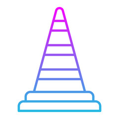 Traffic Cone Line Gradient Icon