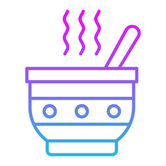 Soup Line Gradient Icon