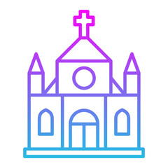 Church Line Gradient Icon