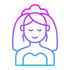 Bride Line Gradient Icon