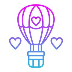 Hot Air Balloon Line Gradient Icon