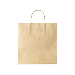 Brown paper shopping bag cutout, Png file.