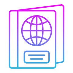 Passport Line Gradient Icon