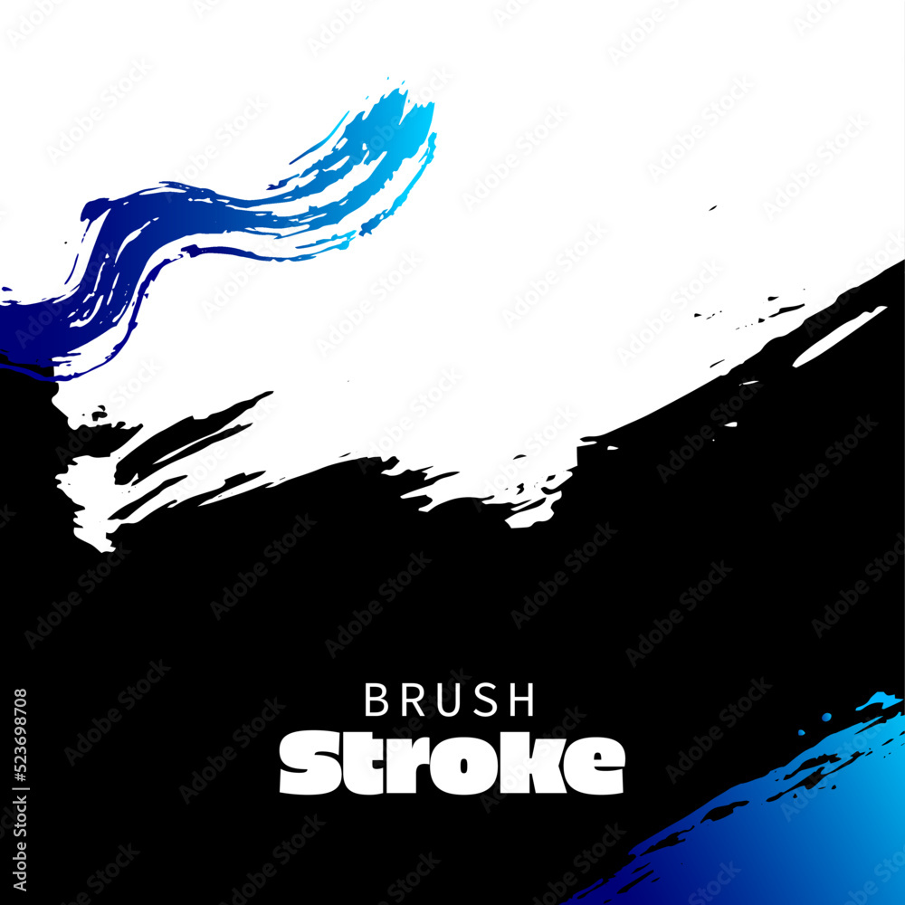 Poster Colorful Gradient ink strokes for graphic design elements, copy space and lower third. Abstract Chinese brush strokes for tittle text effect template in vector illustration