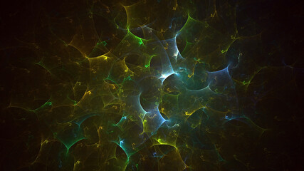 3D rendering abstract multicolor technology fractal light background