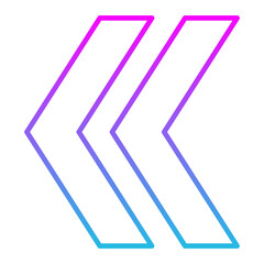 Left Chevron Line Gradient Icon