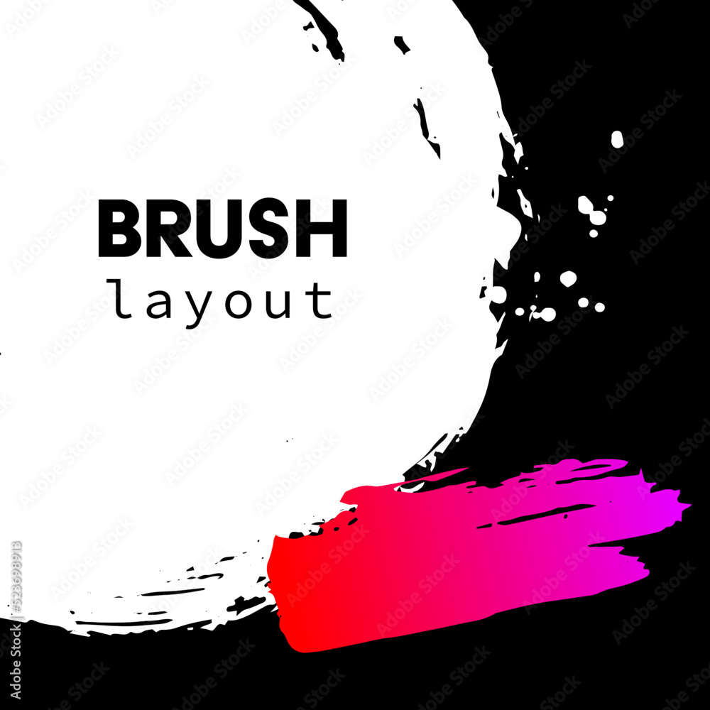 Poster colorful gradient ink strokes for graphic design elements, copy space and lower third. abstract chin