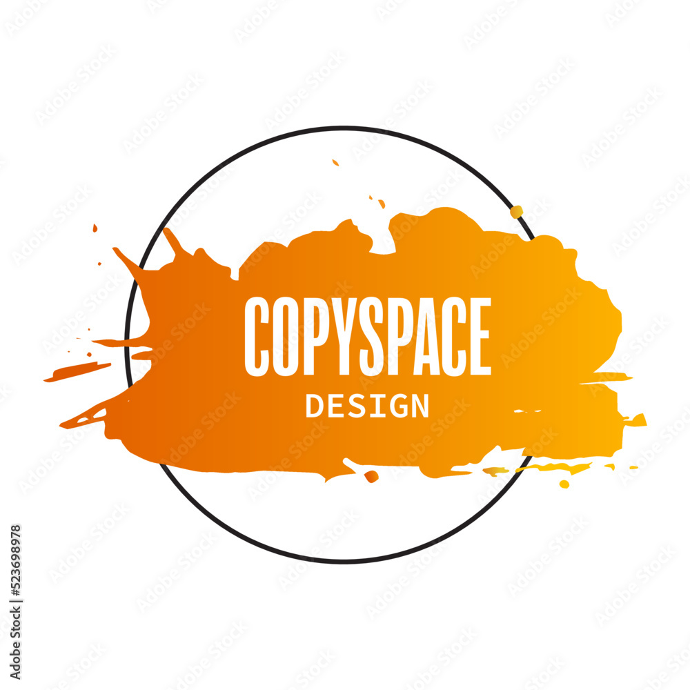 Poster Colorful Gradient ink strokes for graphic design elements, copy space and lower third. Abstract Chinese brush strokes for tittle text effect template in vector illustration