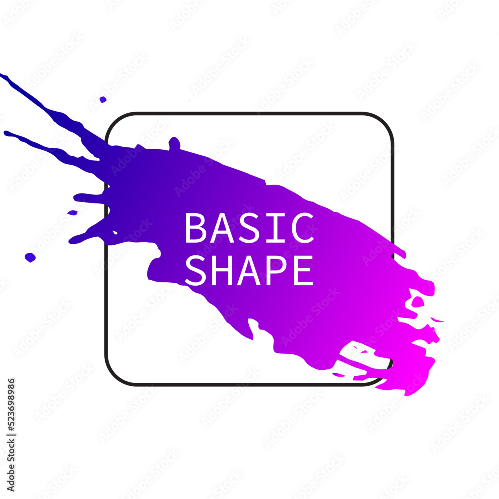Poster colorful gradient ink strokes for graphic design elements, copy space and lower third. abstract chin