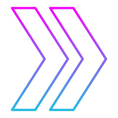 Right Chevron Line Gradient Icon