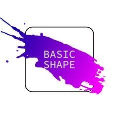 Colorful Gradient ink strokes for graphic design elements, copy space and lower third. Abstract Chinese brush strokes for tittle text effect template in vector illustration