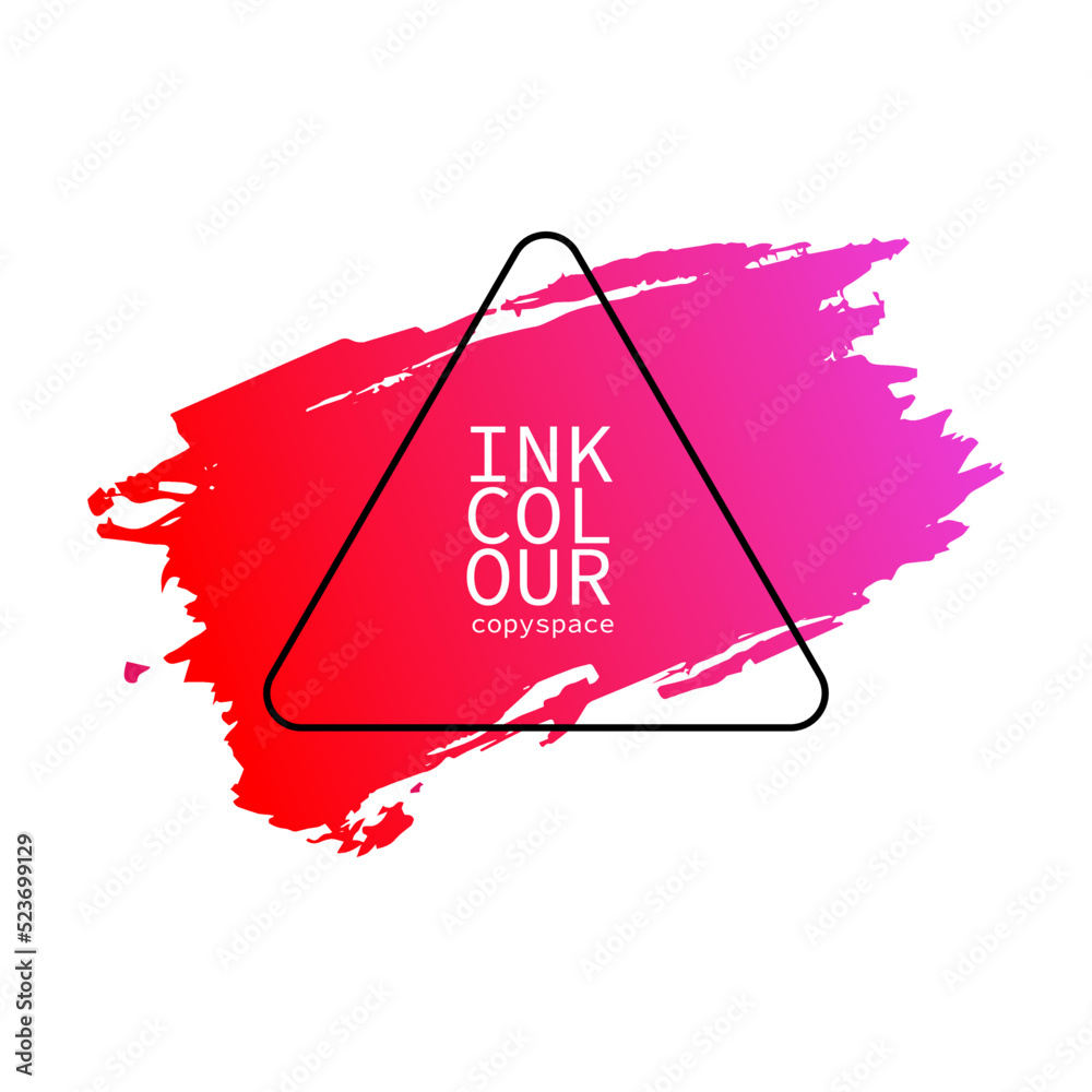 Poster Colorful Gradient ink strokes for graphic design elements, copy space and lower third. Abstract Chinese brush strokes for tittle text effect template in vector illustration
