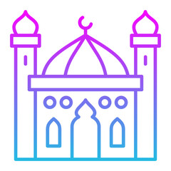 Mosque Line Gradient Icon