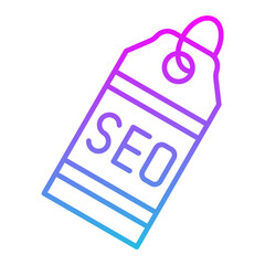 Seo Tag Line Gradient Icon