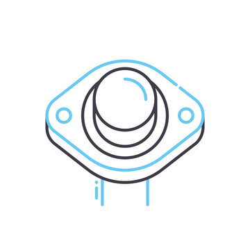 bjt transistor line icon, outline symbol, vector illustration, concept sign