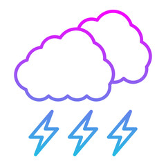 Thunder Line Gradient Icon