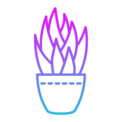 Plant Pot Line Gradient Icon