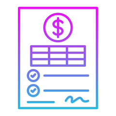 Invoice Line Gradient Icon