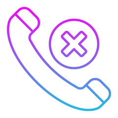 Obraz premium Call Missed Line Gradient Icon