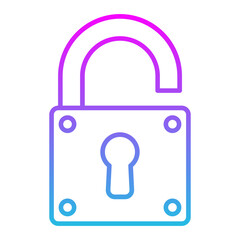 Unlock Line Gradient Icon