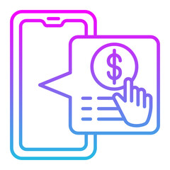 Online Payment Line Gradient Icon