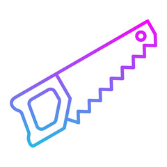 Handsaw Line Gradient Icon