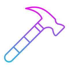 Hammer Line Gradient Icon