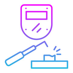 Welding Line Gradient Icon