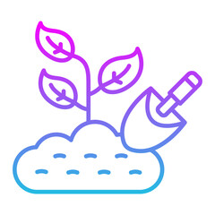Planting Line Gradient Icon