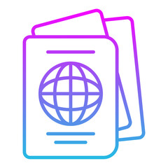 Passport Line Gradient Icon