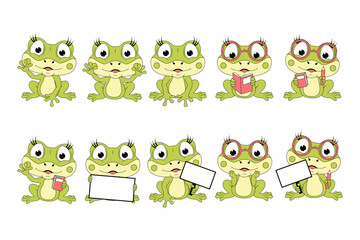 cute frog animal cartoon graphic