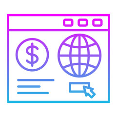 Online Business Line Gradient Icon
