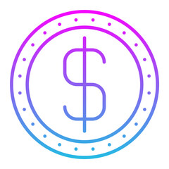 Dollar Line Gradient Icon