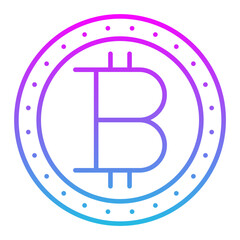 Bitcoin Line Gradient Icon