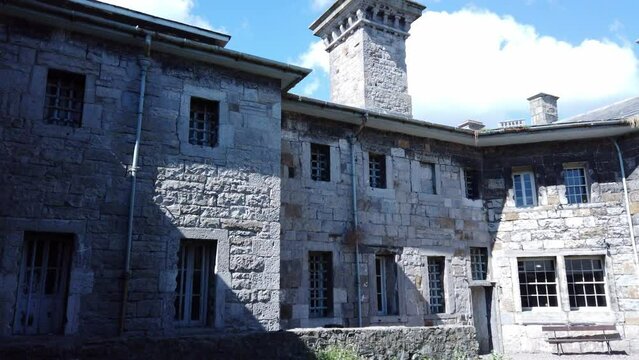 Beaumaris Gaol Victorian Welsh prison jail outside confined garden workhouse