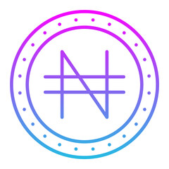 Naira Line Gradient Icon