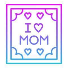 I Love Mom Line Gradient Icon