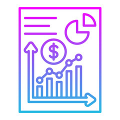 Bar Chart Line Gradient Icon