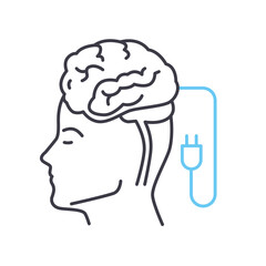 brain personality line icon, outline symbol, vector illustration, concept sign