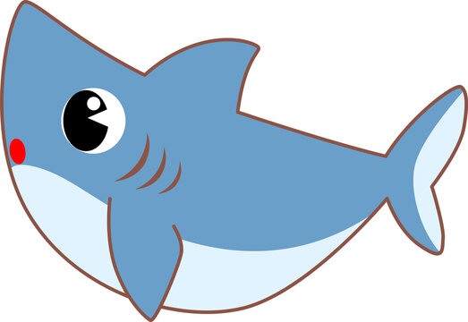 Cute Cartoon Sea Animal shark Character