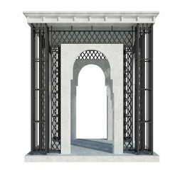 3d Render Building Structure On White