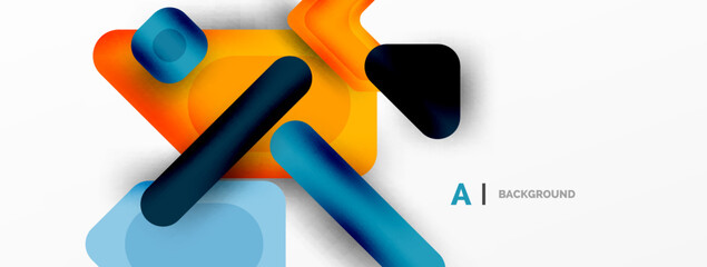 Colorful geometric shapes lines, squares and triangles. Abstract background for wallpaper, banner or landing page